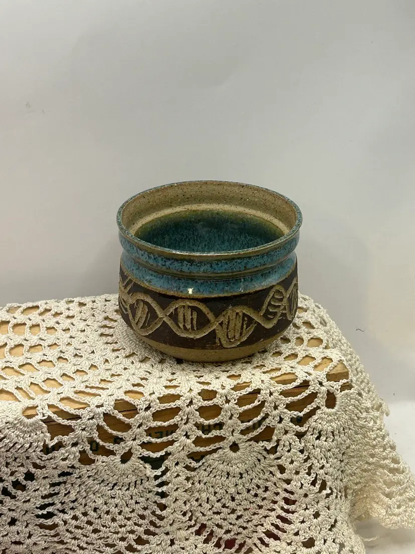 Small Signed Pottery Bowl 2 1/2”H 3 1/2”D