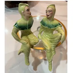 Vintage Ceramic Arts Studio Harlequin Maurice Michele Shelf Sitters Set of 2