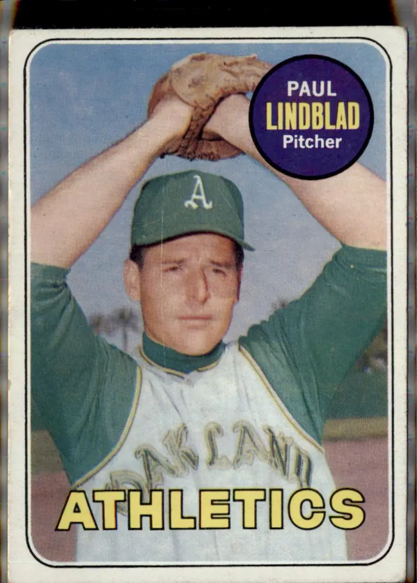 1969 Topps #449 Paul Lindblad - (pk3) - Oakland Athletics