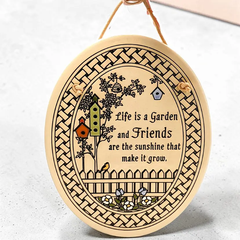 Trinity Pottery Life Is A Garden And Friends Wall Plaque Cottage Farmhouse
