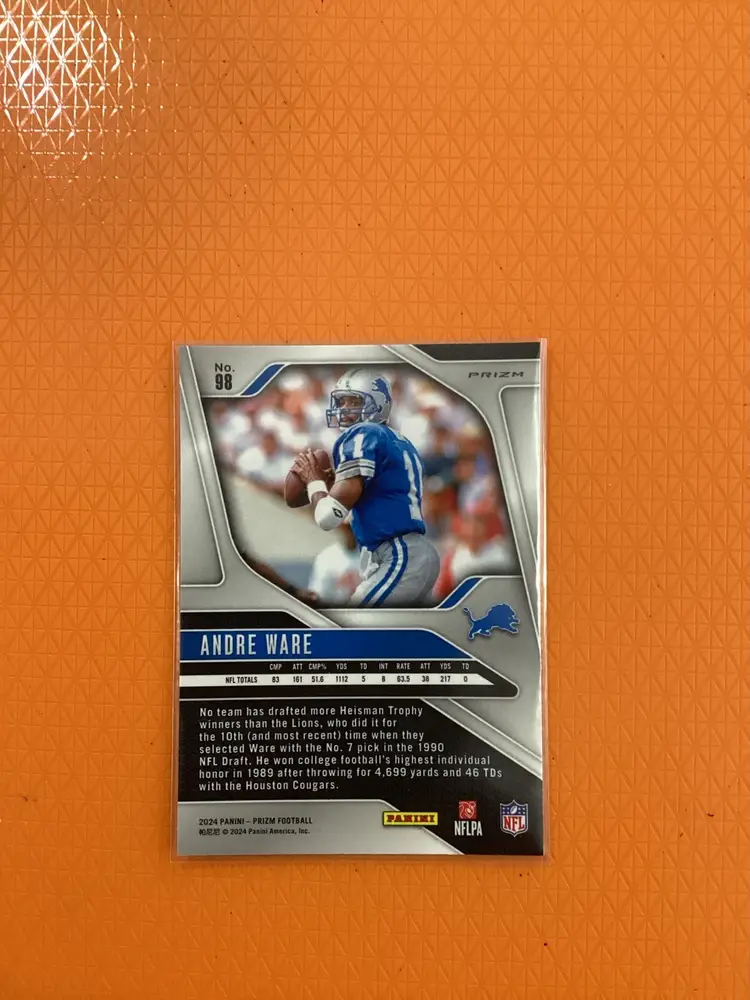 2024 Panini Green Prizm Andre Ware Detroit Lions