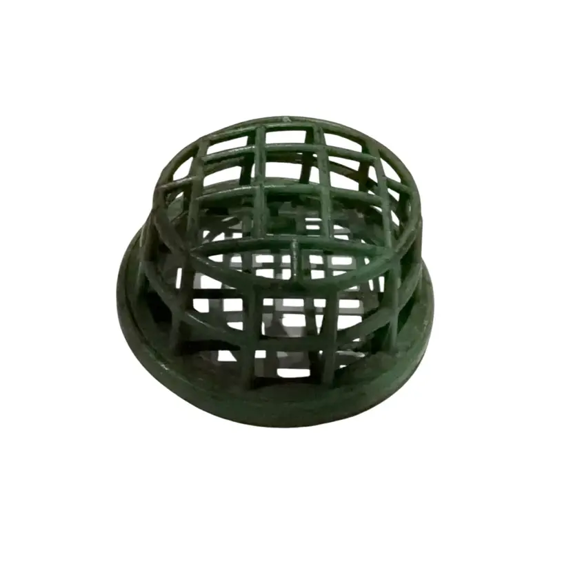 Antique DAZEY Round Green Metal Caged Flower frog No 33
