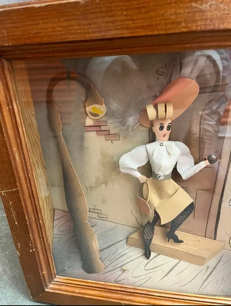 Vintage burlesque shadow box from the 1950's by shadow craft by Cole