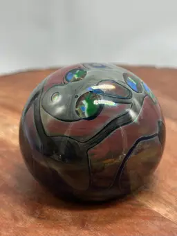 Vintage J. Byron Studio Art Glass Floral Paperweight 1983 Signed