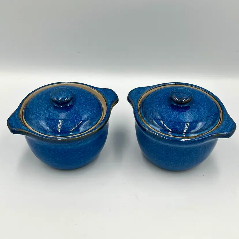 Denby Langley ENGLISH BLUE Individual Casseroles 3-1/2” Stoneware Discontinued
