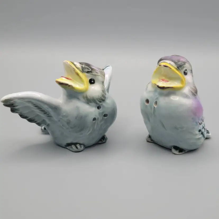 Vintage Baby Blue Jays Salt and Pepper Shaker Set