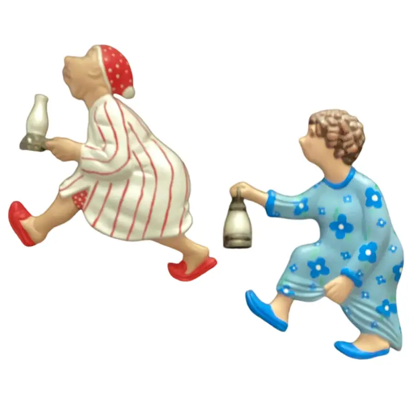 1974 And 1977 Chalkware Wall Hangings…..we “Rose Up Out Of Bed To See What Was A Matter”