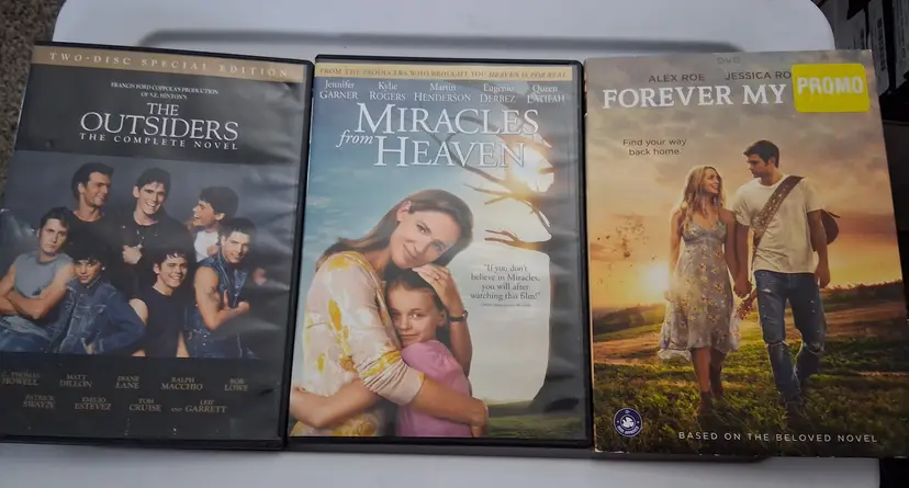 DVD Bundle: The Outsiders, Miracles from Heaven, Forever My Girl