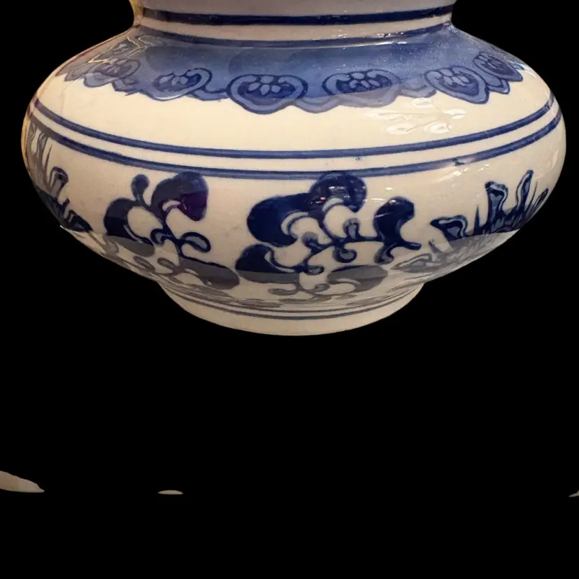 Vintage Chinese Porcelain Decorative Vase With Floral Pattern