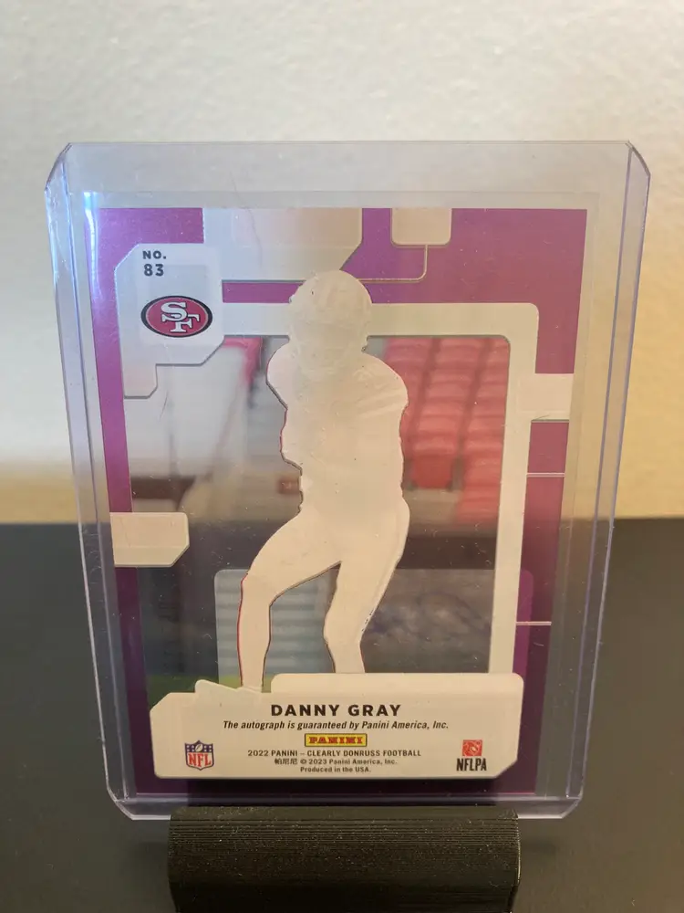 Danny Gray Auto /175 2022 Clearly Donruss San Francisco 49ers
