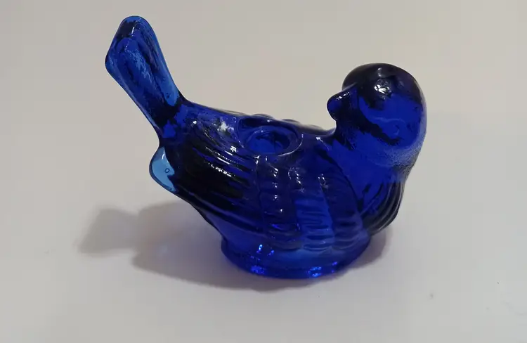 Vintage Biederman Cobalt Bird Taper Candle Holder