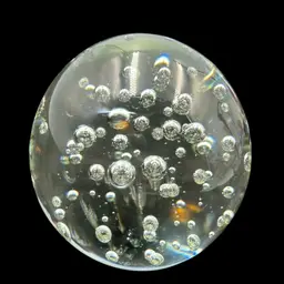 06 BIG Clear Floating Bubbles Paperweight 4” & 3.1 Pounds