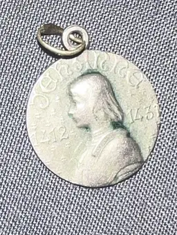 Rare Old Religious Medal St. Joan Of Arc Sterling Silver 1412-1431