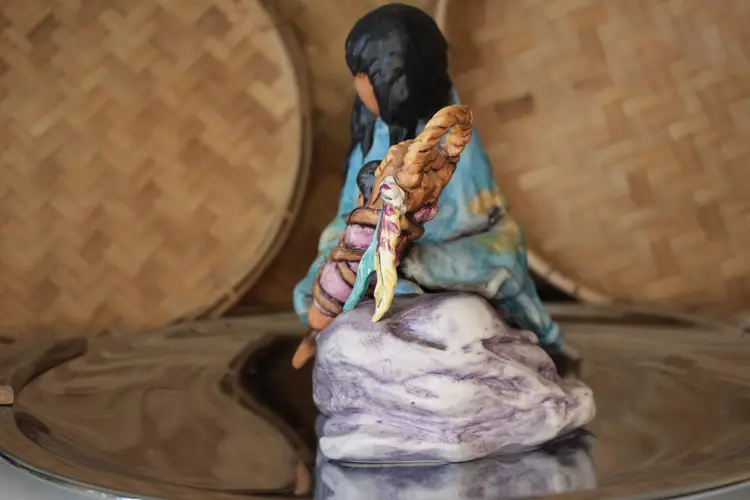 Handcrafted Mother and Child Figurine The Children of DeGrazia "Mother Silently Prays" Goebel Collectible