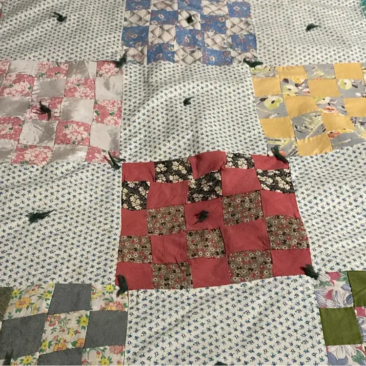 Vintage Patchwork Quilt 74” X 82”