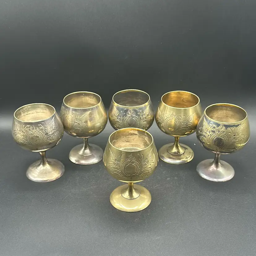 Set Of 6 4" Metal Chalices
