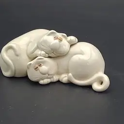 Vtg 1970's Fitz and Floyd Sleeping Cat-Nap Cats Salt & Pepper Shakers Ceramic