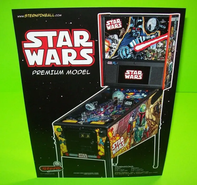 Star Wars Premium Pinball FLYER Comic Book Art Model Original Space Age Sci-Fi