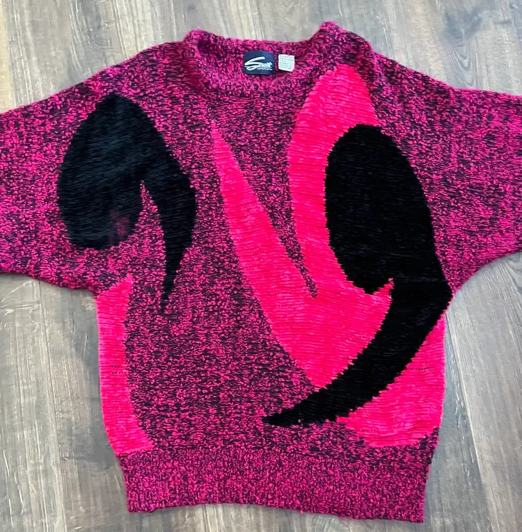 Vintage Women’s Sweater size 20W Large Vtg Hot Pink Soft 80s 90s Smith Junction