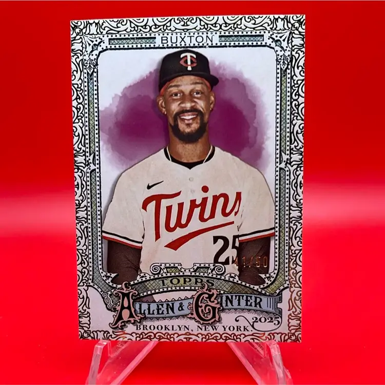 Byron Buxton 2025 Topps Allen & Ginter Gold Foil Filigree 41/50 Minnesota Twins