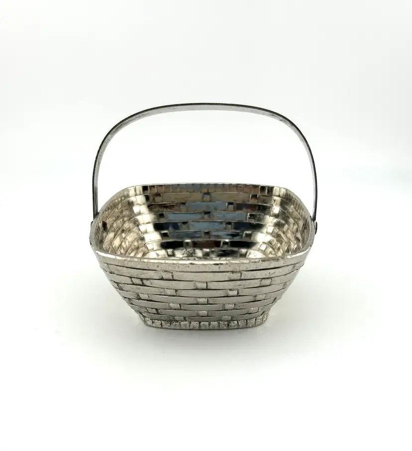 Small F.B. Rogers Silver Plate Basket 3.25”x 3.5”
