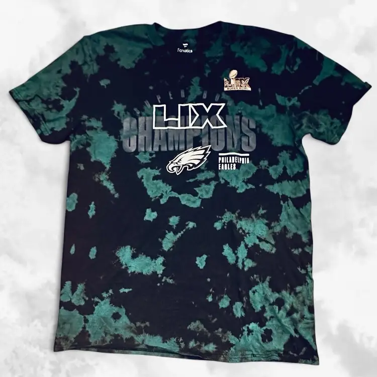 Philadelphia Eagles LIX Super Bowl Champions Tie Dyed T-shirt Large