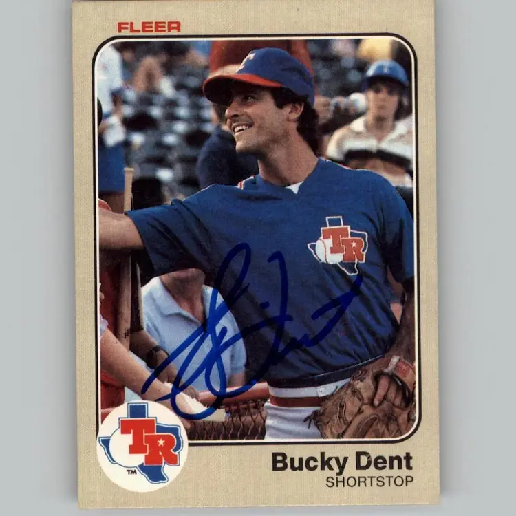 Bucky Dent Signed Texas Rangers 1983 Fleer Baseball Card #566