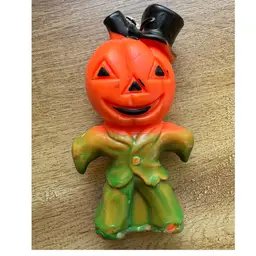 Vintage Pumpkin Head Scarecrow Candle 5”