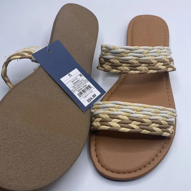 Universal Thread Anita Two-Band Slide Sandals Women's Cream/Bone