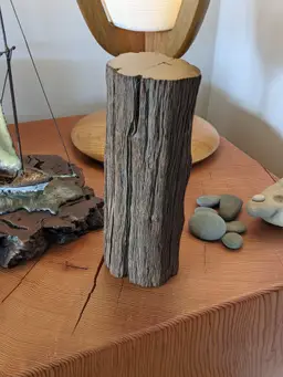 Solid Ironwood Log Wood Display Pedestal