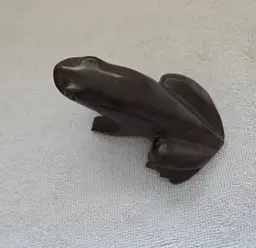 Hand Carved Iron Wood Frog Figurine