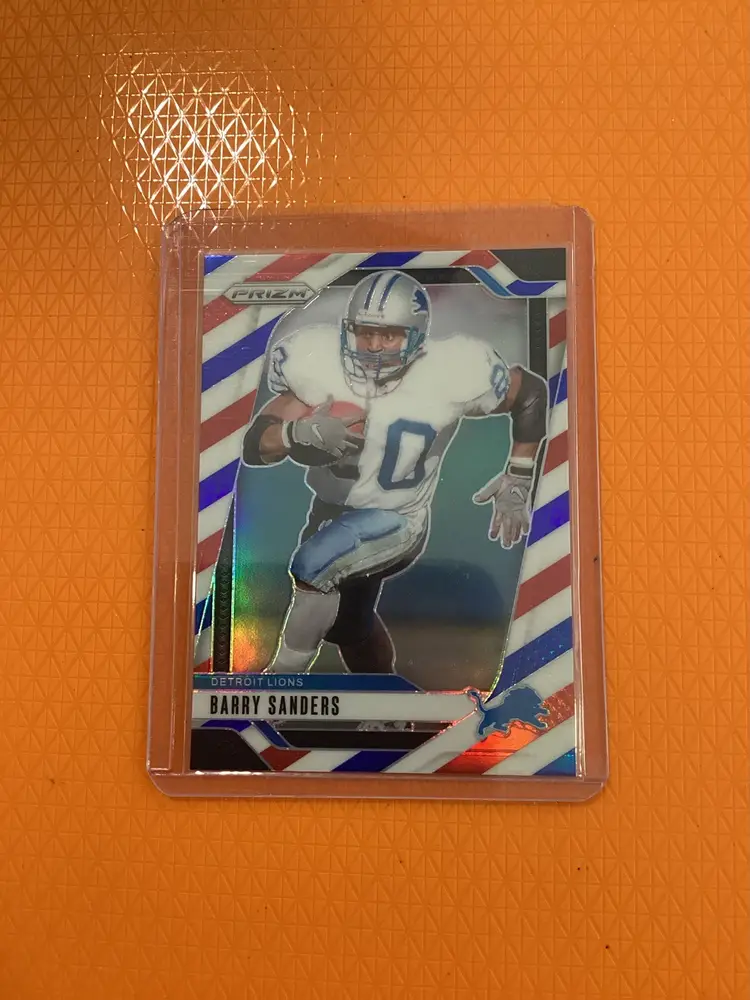 2024 Panini Prizm Red White and Blue Barry Sanders #99 Detroit Lions