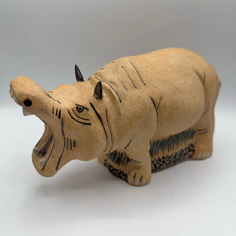Large Amazing Mexican Pottery Hippo