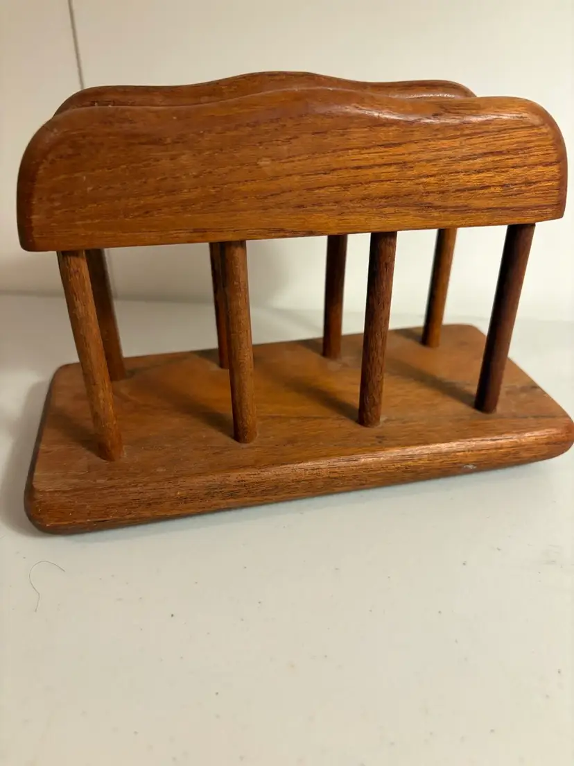 GOODWOOD Genuine Teak Napkin Holder Natural Wood Made in Thailand Vintage 8x4x4