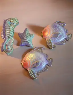 Chalkware Mermaid Colored Fish