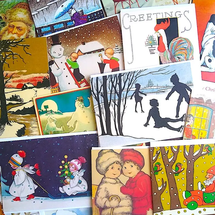 Christmas Card Variety Pack 20 cards with Vintage Designs