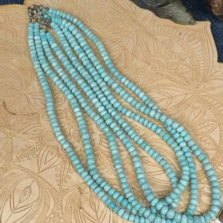 Amazonite Rondel Bead Necklace