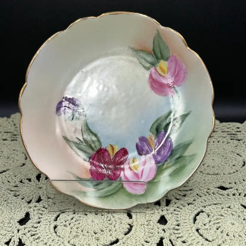 Vintage Hand Painted China Plate Sweet Peas (?)