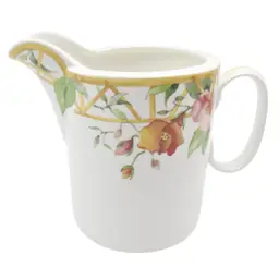 Mikasa Maxima CAM04 Parisian Trellis Creamer 3.5" White Floral, Japan,  EUC