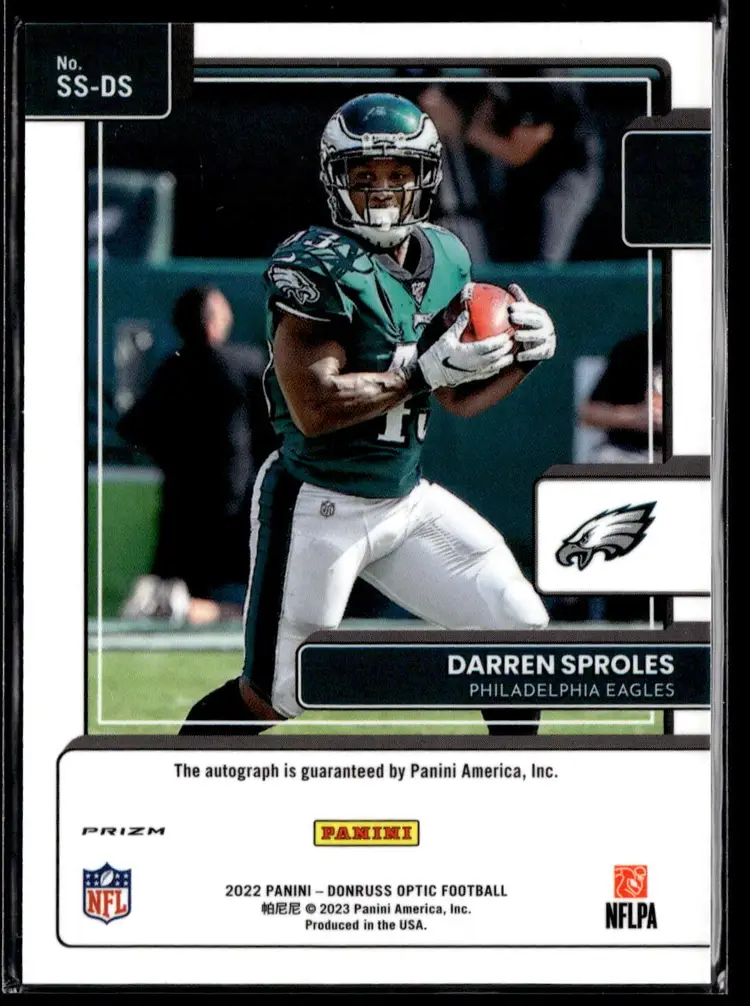 2022 Donruss Optic Football DARREN SPROLES Silver Prizm Auto #SS-DS EAGLES