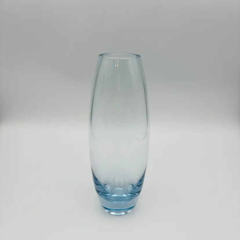 Vintage Signed Holmegaard 1959 Per Lutken HELLAS Vase in Blue Scandinavian Glass