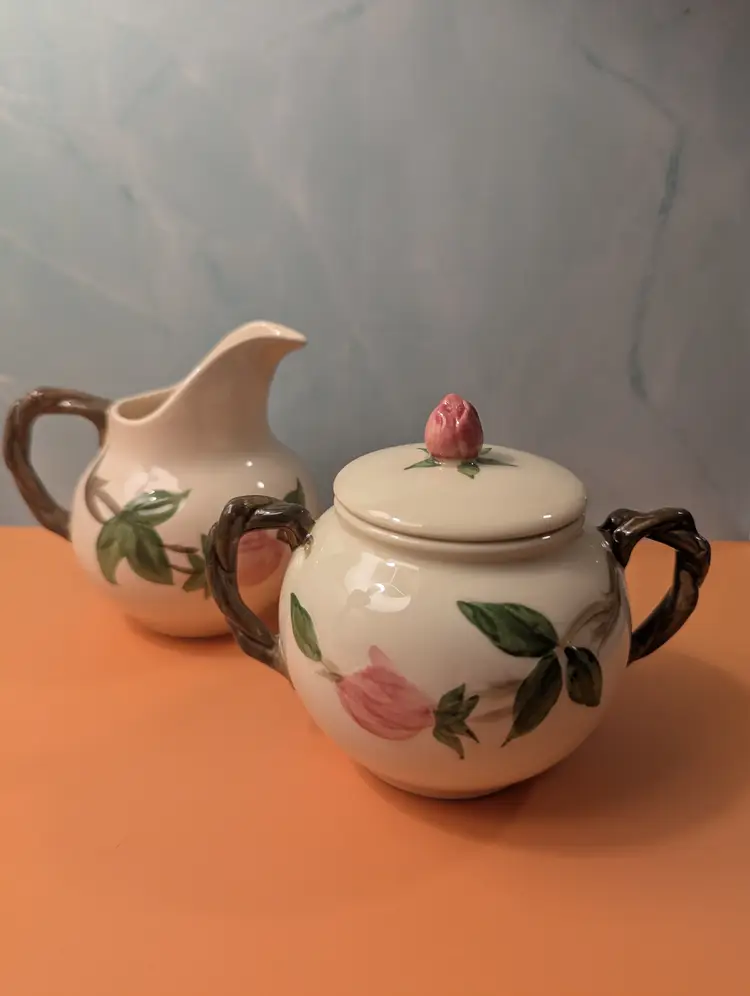 Franciscan Desert Rose Cream and Sugar Set Made in USA and England
