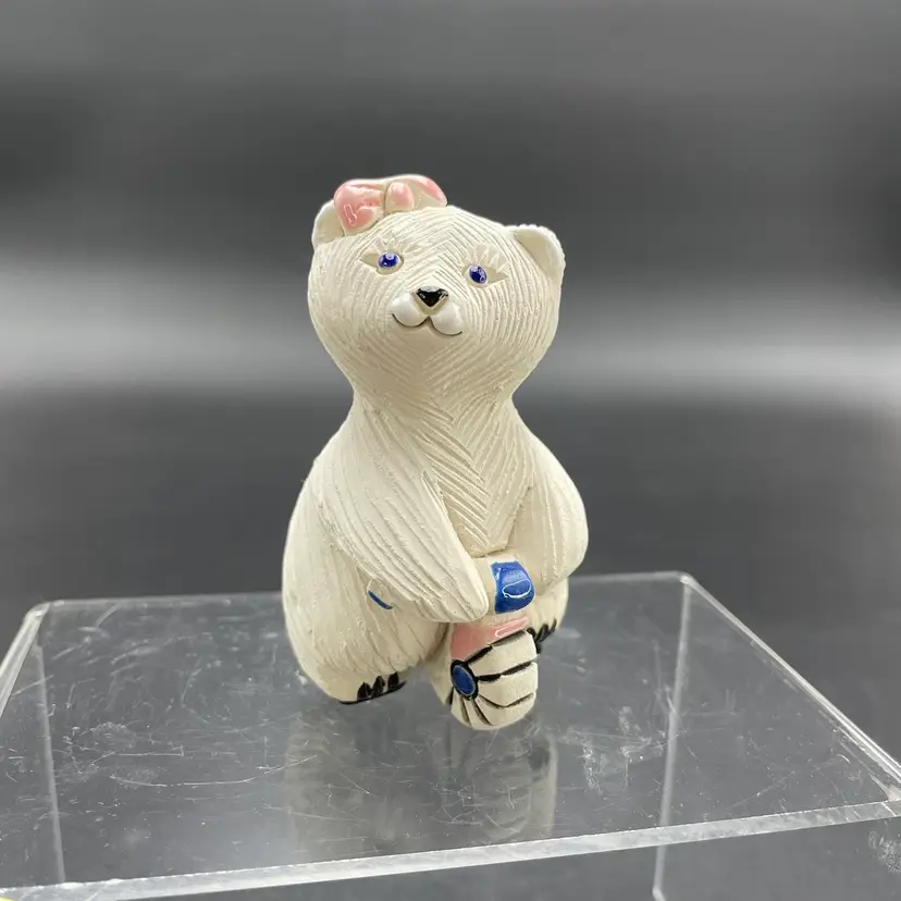 Artesania Rinconada Circus Girl Bear on Bike Retired Figurine Uruguay Vintage