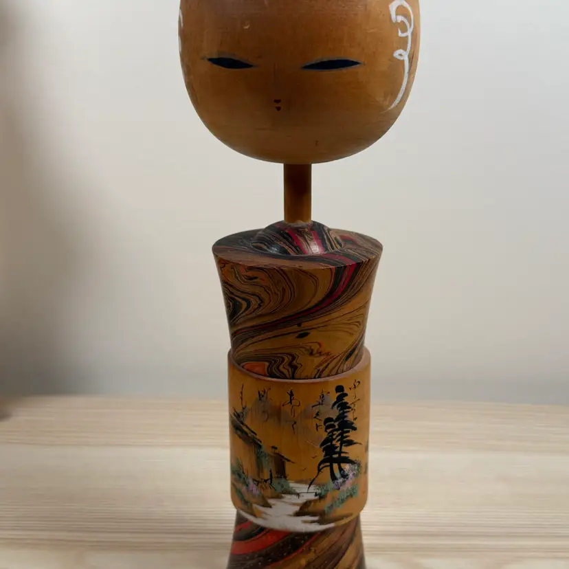 Hand Painted Wood Turned Kokeshi Doll