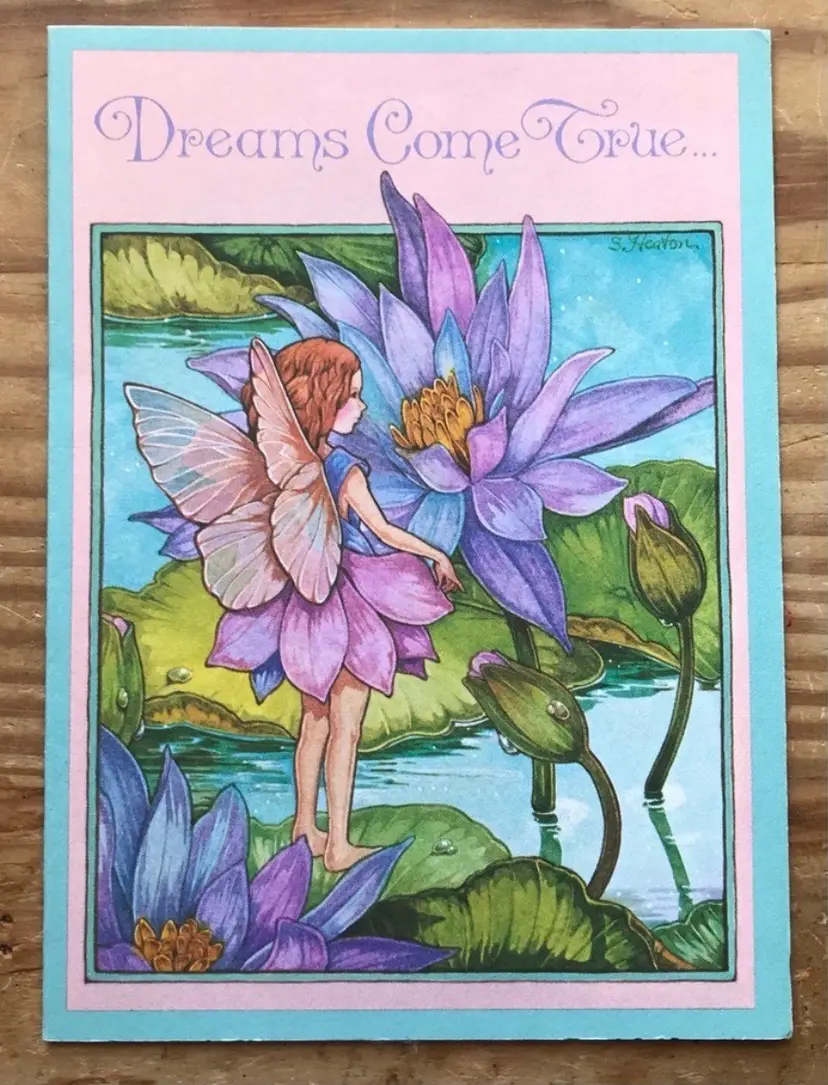 Vintage Flower Fairy Appreciation Greeting Card Unused Colorful Whimsical