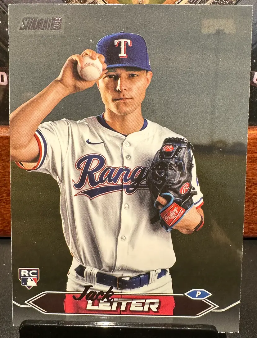 Jack Leiter Black Foil parallel 2024 Stadium Club 20 Texas Rangers **miscut**