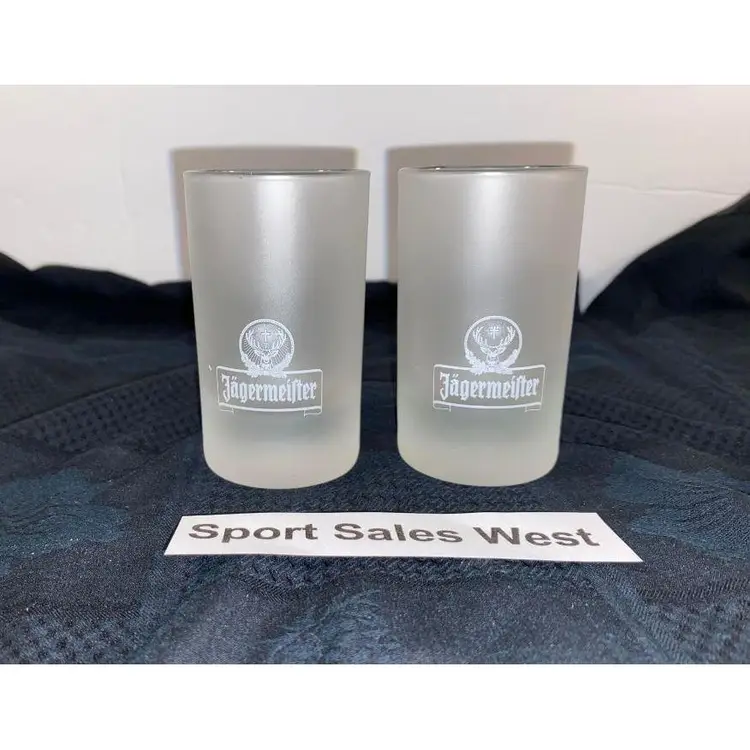 Pair of Jagermeister Frosted Shot Glasses Used in Excellent Condition!