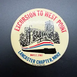 Vintage Train Button Pin Pinback First Of Series 1987 Lancaster Chapter NRHS 3"