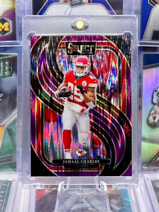 Jamaal Charles 2024 Select FIRST PRINT 1/360 Shock Prizm SP Kansas City Chiefs