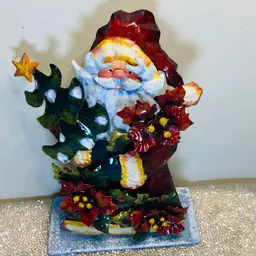 Vintage Santa 🎅🏽 Clause Decor 3D Tin